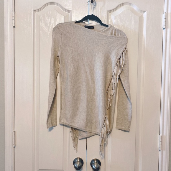 INC International Concepts Open Fringe Long Sleeves Cardigan Size XS - Picture 2 of 12